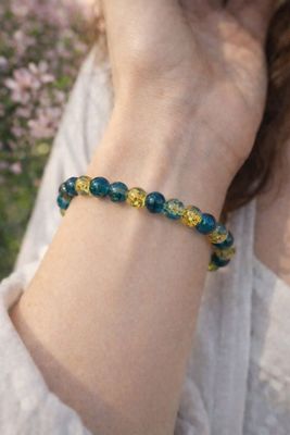 Szklana bransoletka w leśnych odcieniach