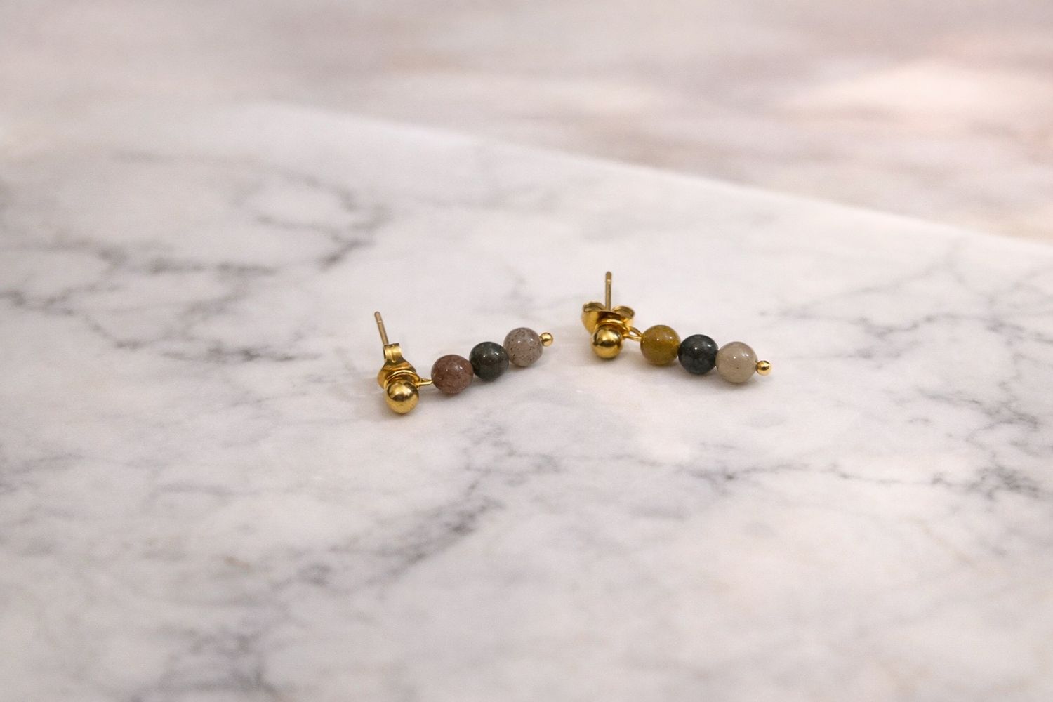 Kolczyki Juliette z agatami 2 w 1