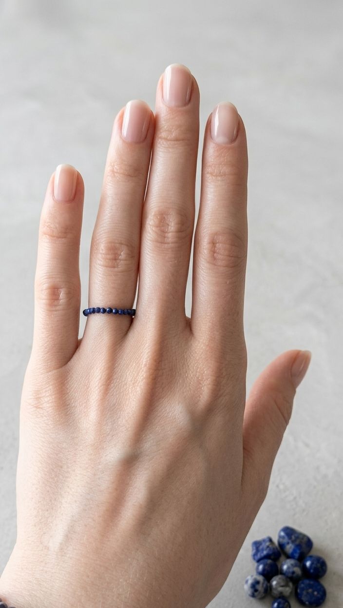 Drobny pierścionek lapis lazuli