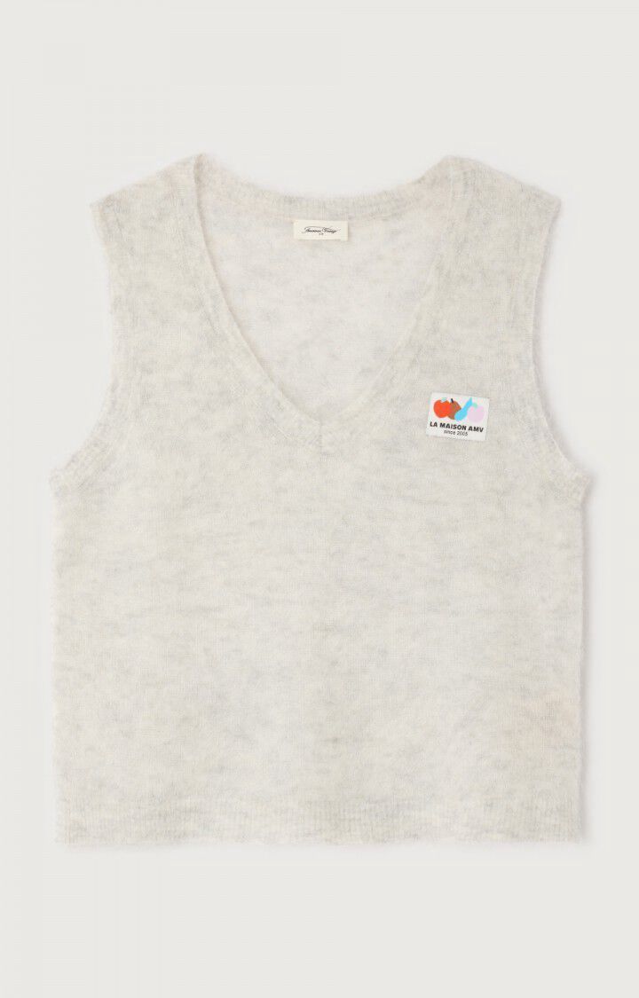 Pull American vintage sans manche NEN gris chine, Size: xs/s, Colour: polaire chine
