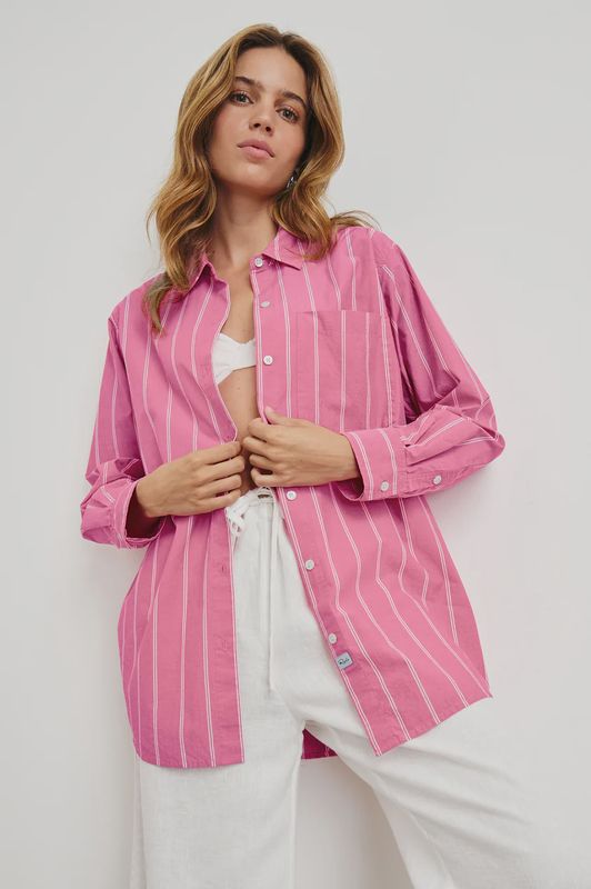Blouse Rails Elsa hibiscus white stripe