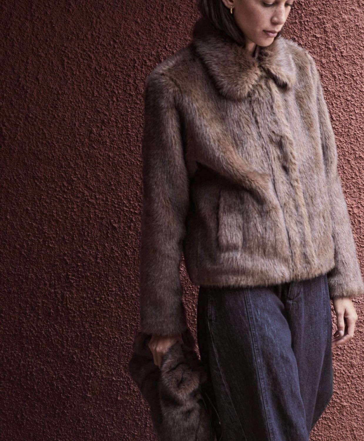 manteau Yerse faux fur brun
