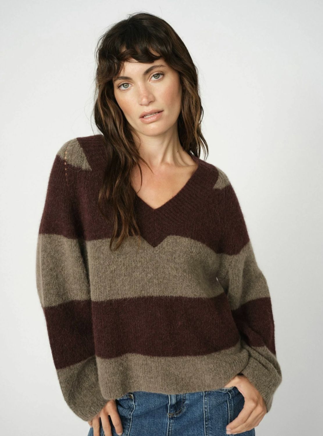 Chandail Mosmosh Taci stripe v-neck