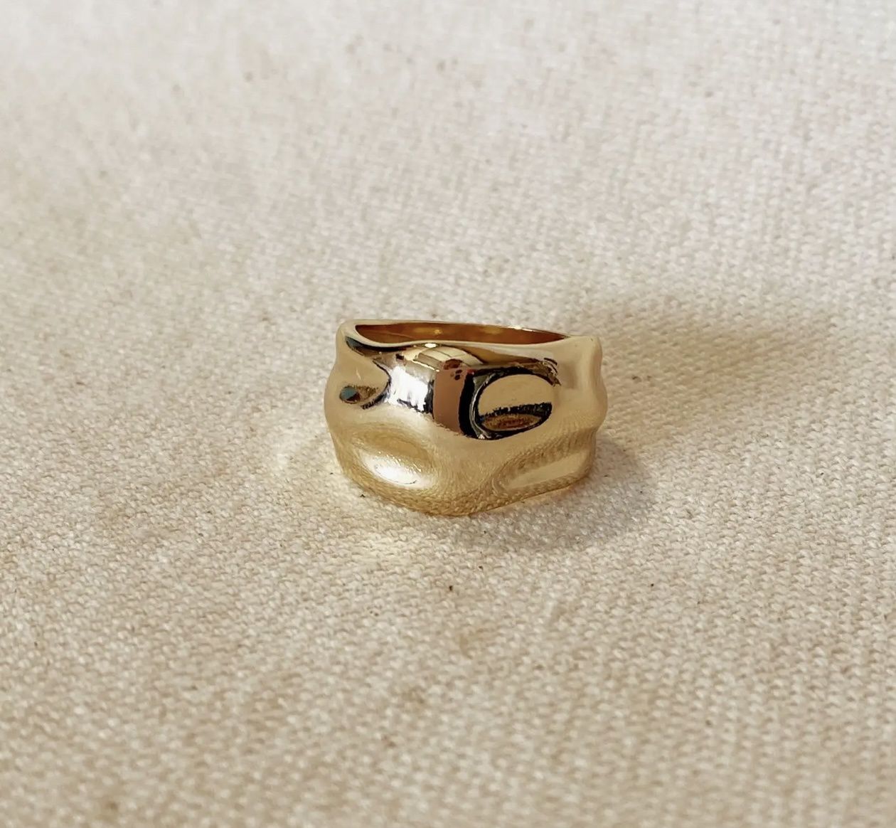 bague Goldfi large ondulé 18c