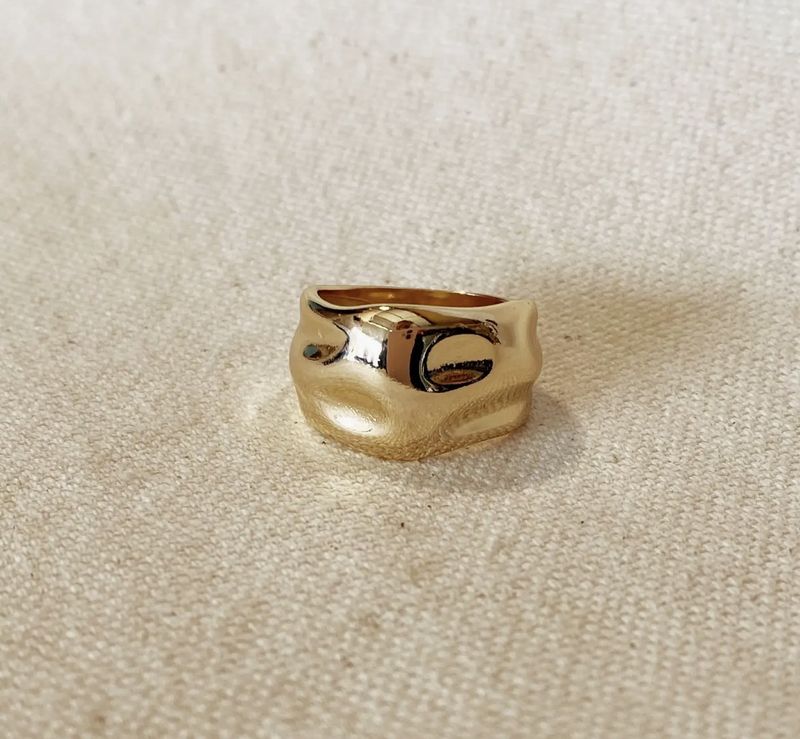 bague Goldfi large ondulé 18c