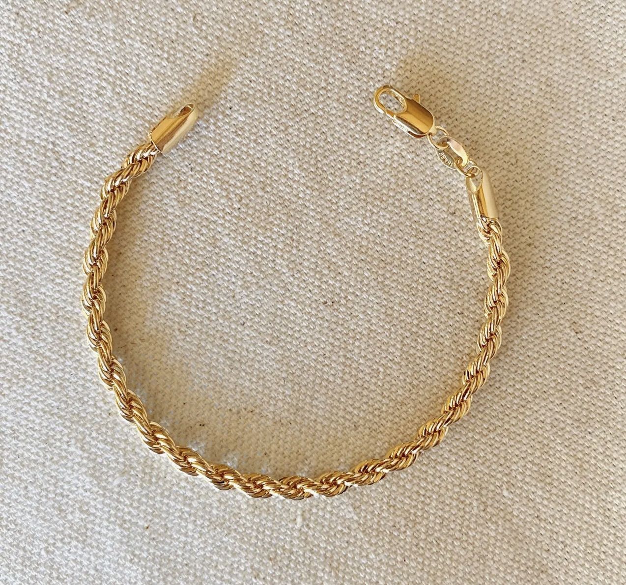 bracelet Goldifi corde 4mm 18c