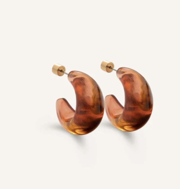 boucle d&#39;oreille Feeka irys tortoise