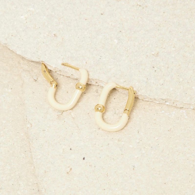 boucle d&#39;oreille Feeka mini georgy ecru