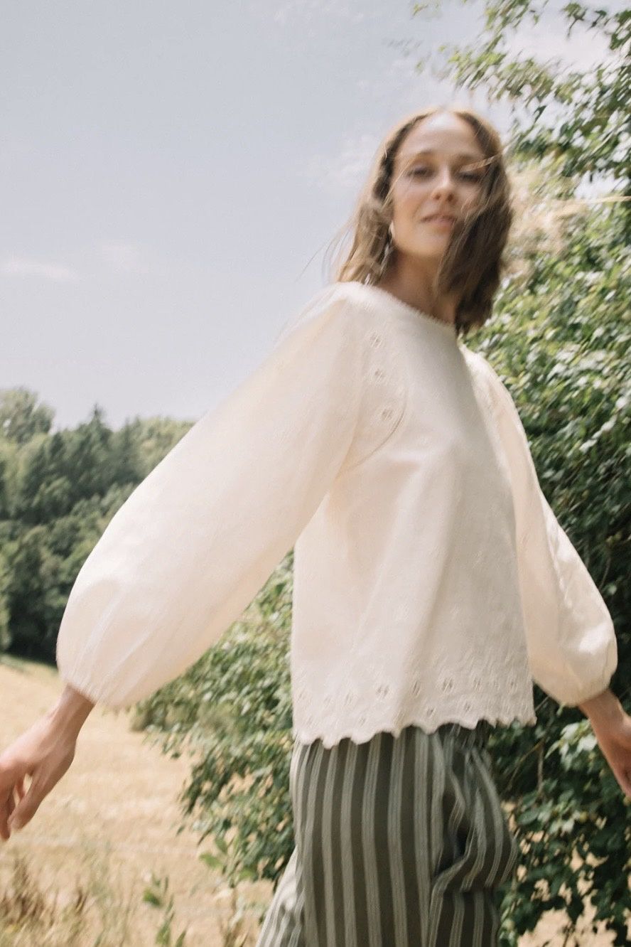 blouse indi and cold brode romance ecru