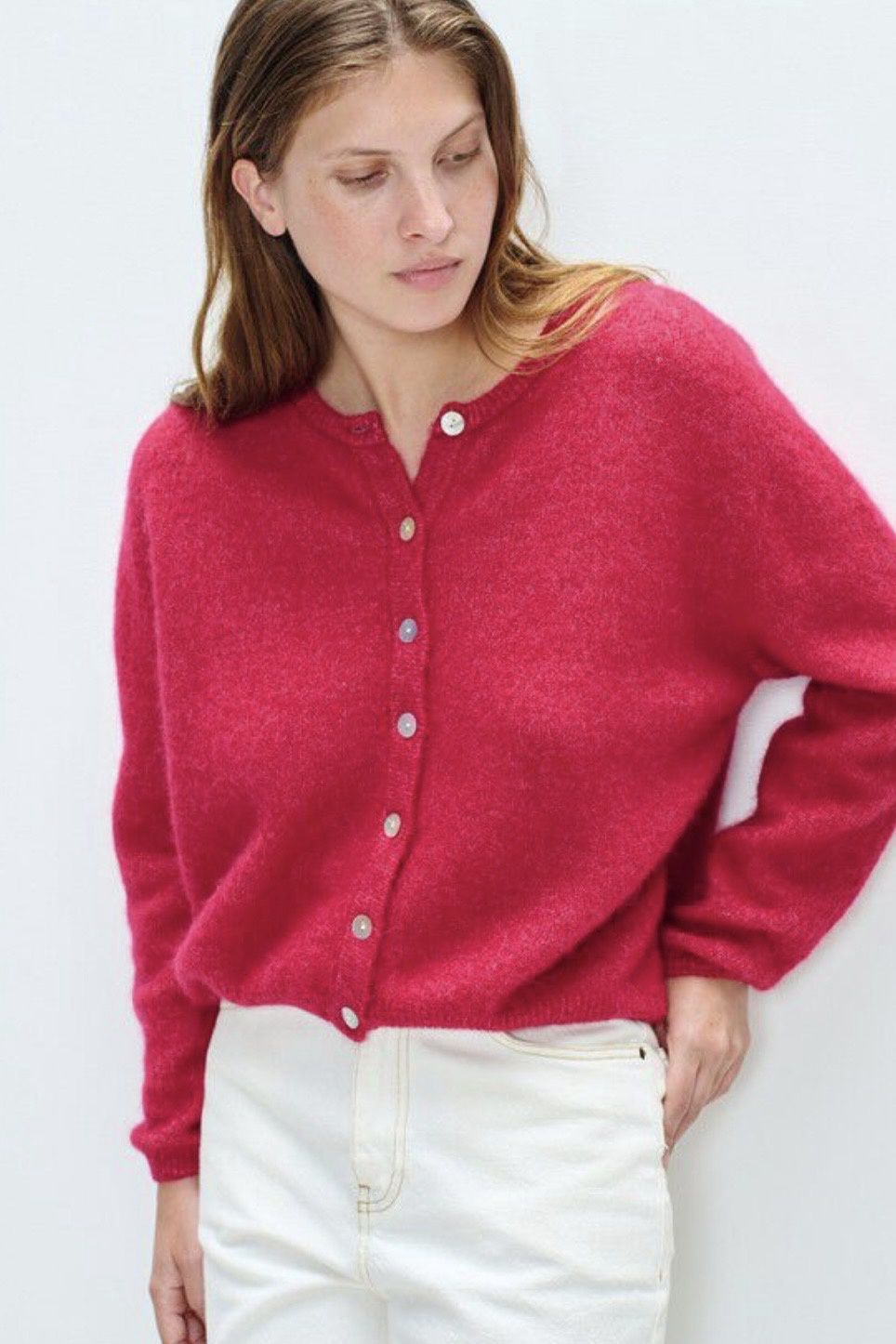 cardigan vito American vintage magenta