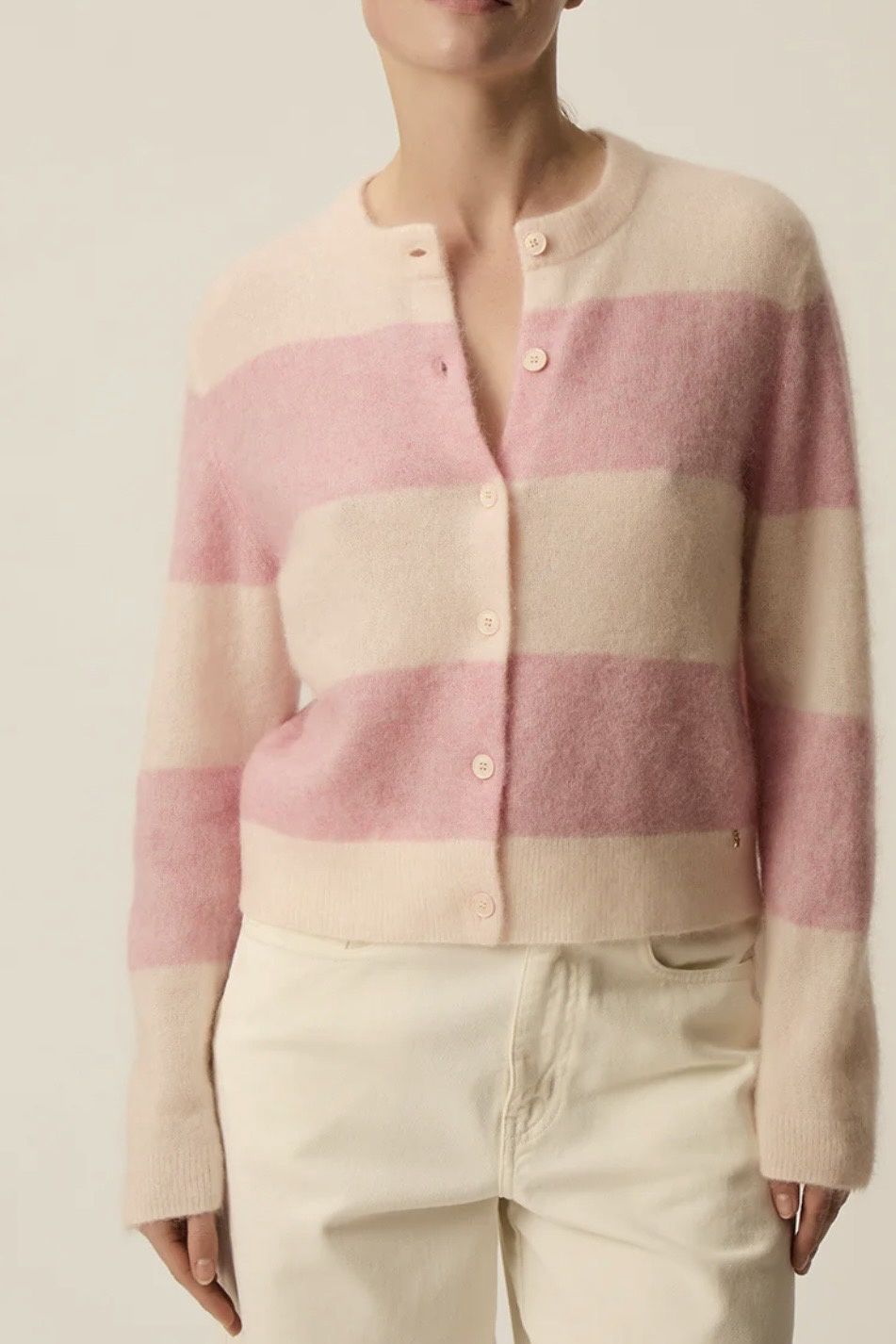 chandail Des petits hauts Domette poudre rose