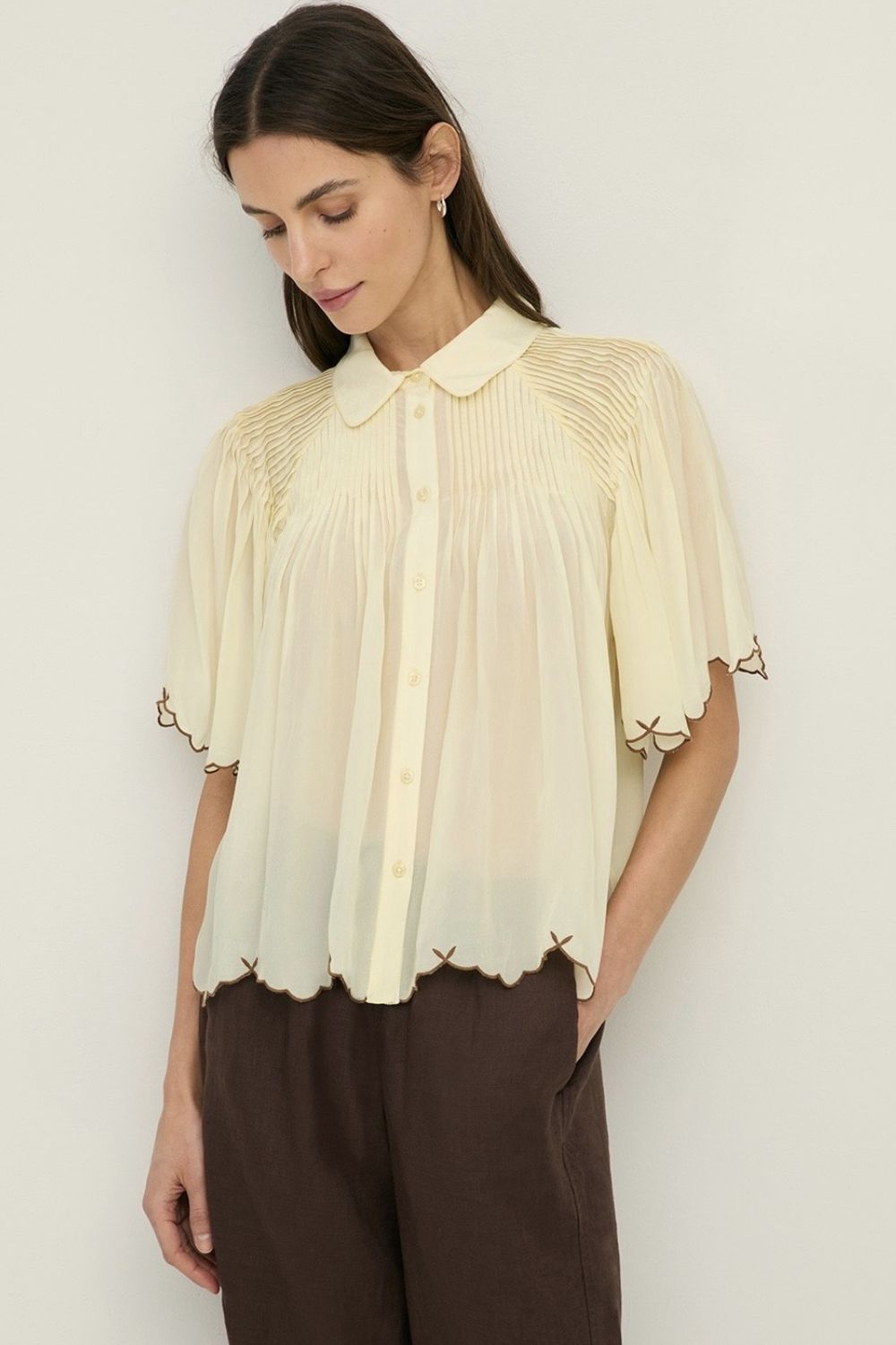 blouse Yerse embroidered vanilla