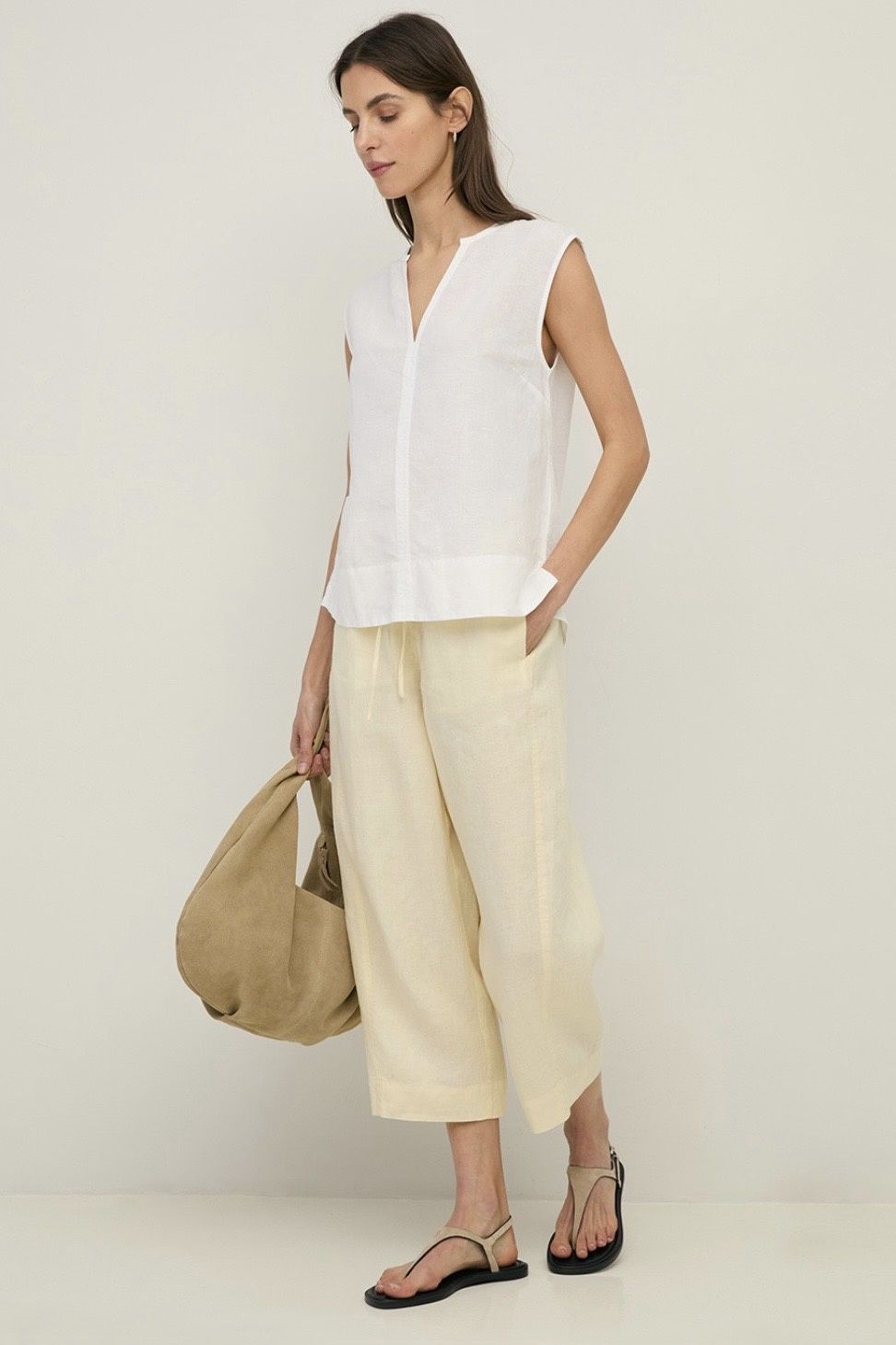 pantalon Yerse linen ecru
