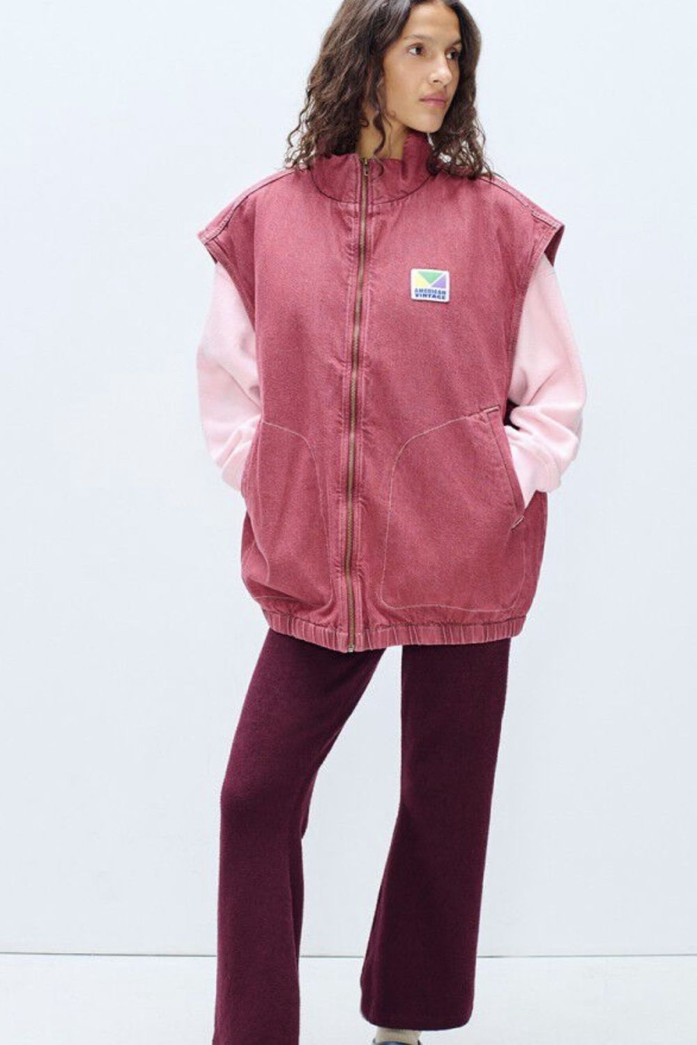 veste American vintage YMO bordeaux XS/S