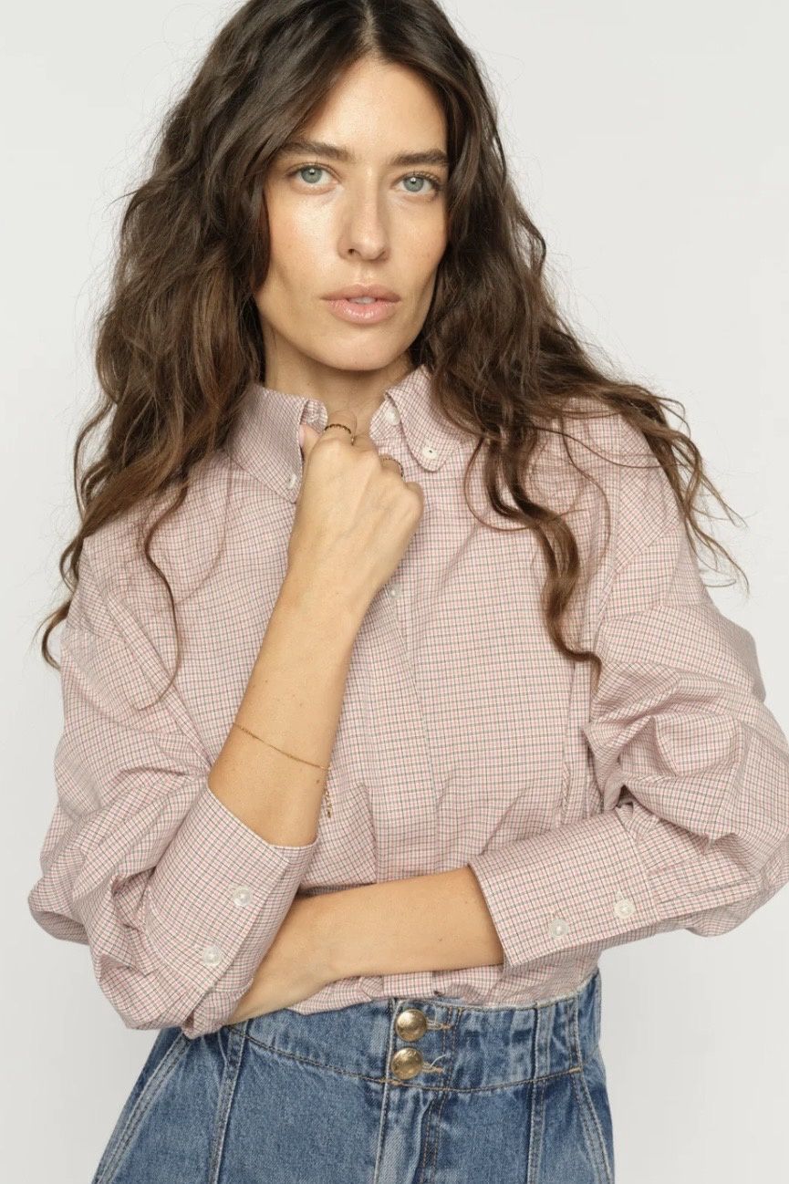 blouse Mosmosh britze check rose dusty