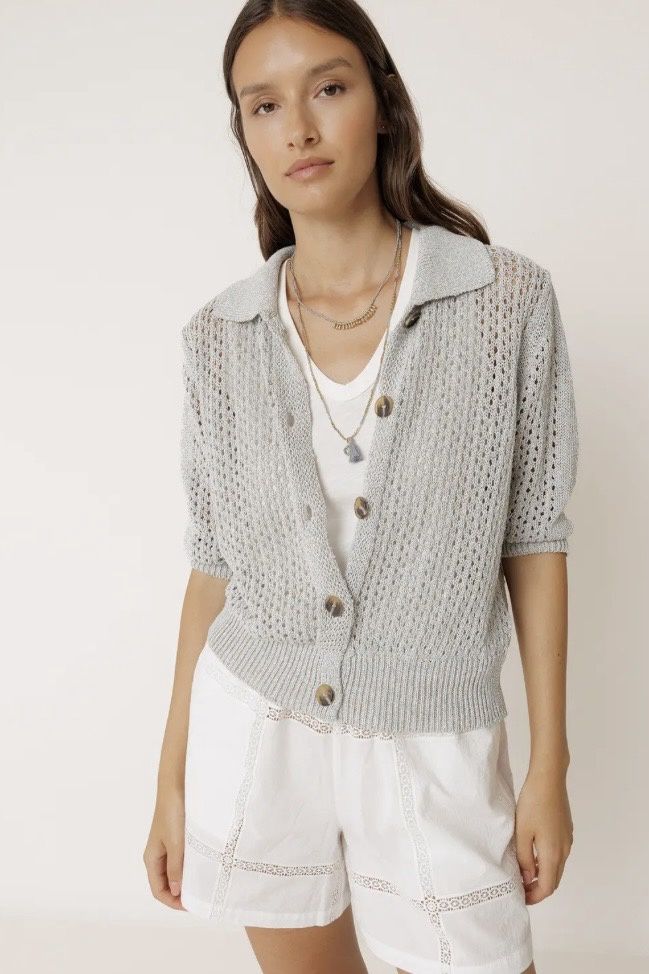 veste indi and cold tricot ajourée glace