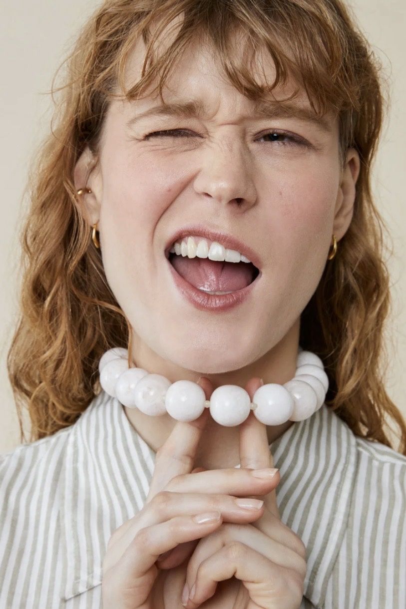 collier Feeka Gigi maxi ecru marbré