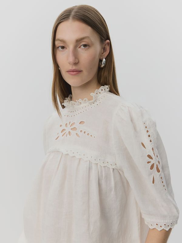 blouse Sofie Schroor mala's embroidered cream white