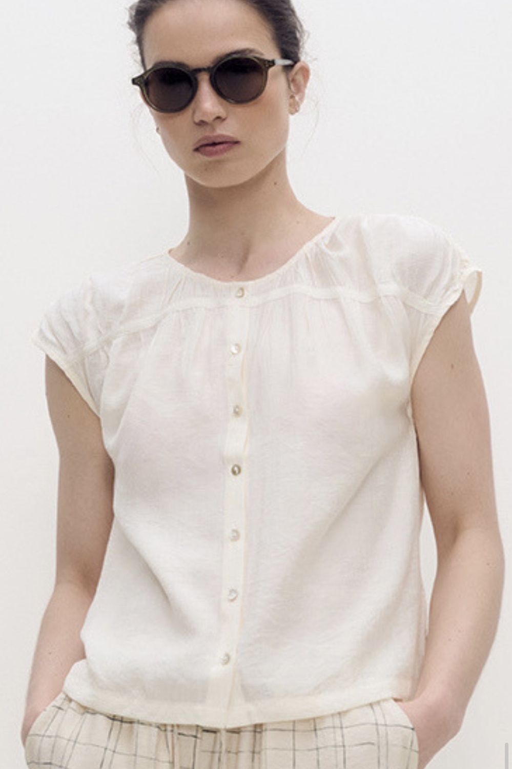 blouse Yerse col rond ecru