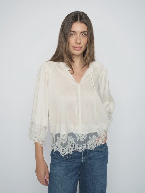 blouse Mosmosh Elsa 3/4 lace ecru