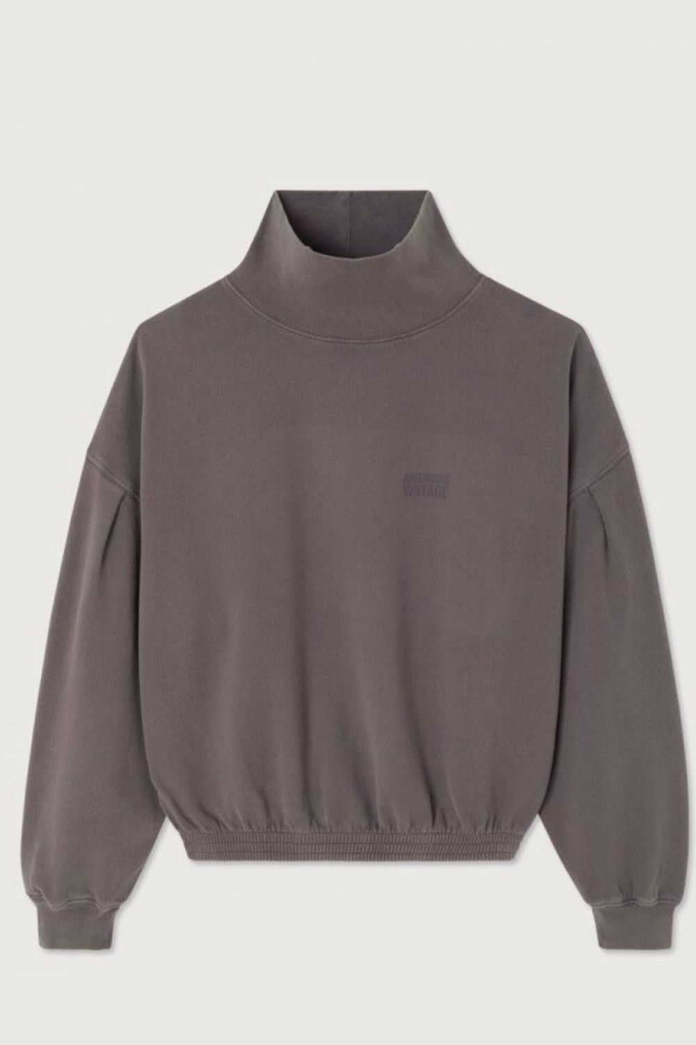 sweatshirt American vintage col montant cendre vint