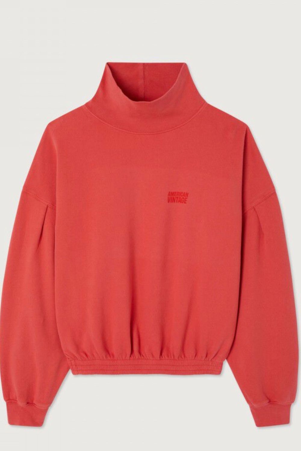 sweatshirt American Vintage col montant vermillon