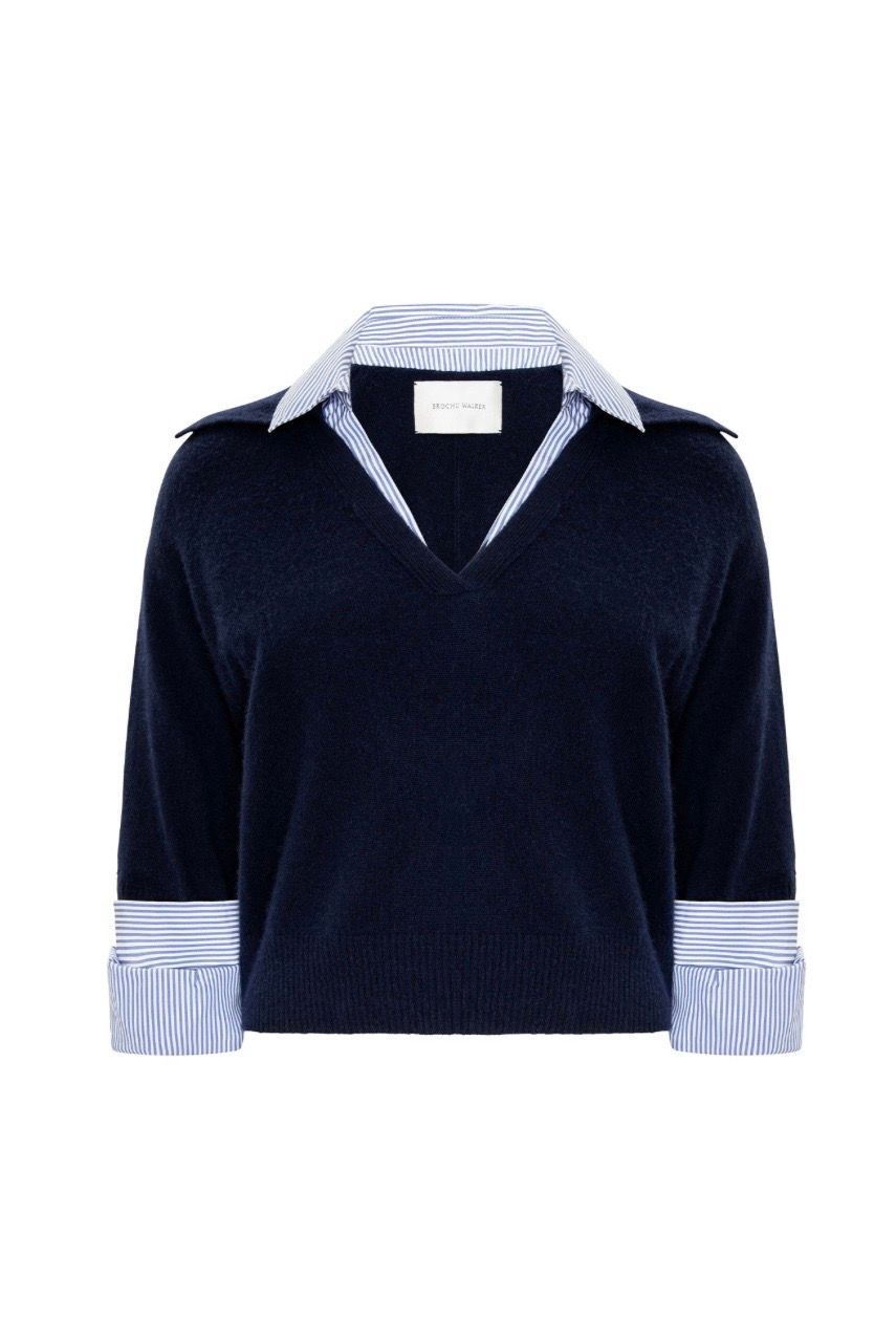 pull Brochu walker Ciara polo looker navy/blue stripe