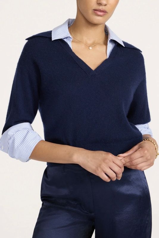 pull Brochu walker Ciara polo looker navy/blue stripe