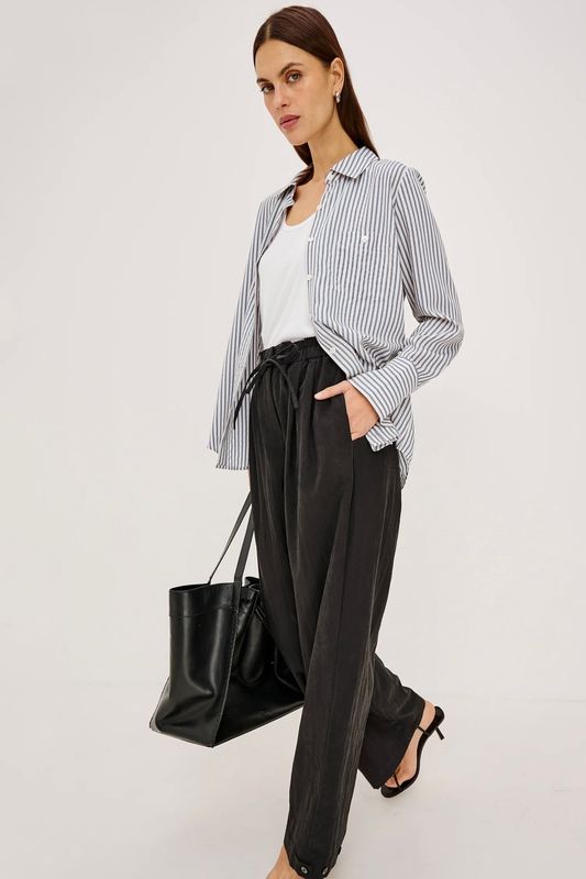 blouse Rails beck ivory steel blue stripe