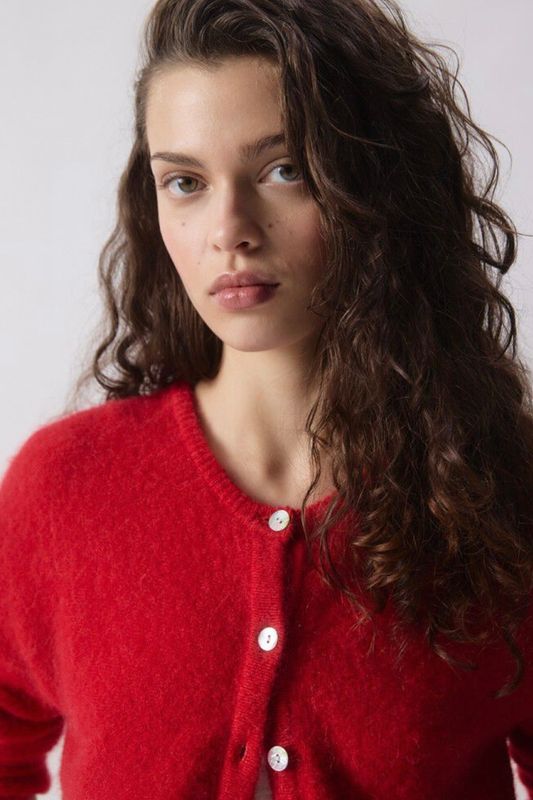 Cardigan American Vintage Vito carmin
