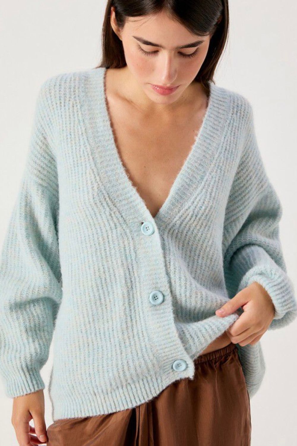 Cardigan American vintage East bruine chiné