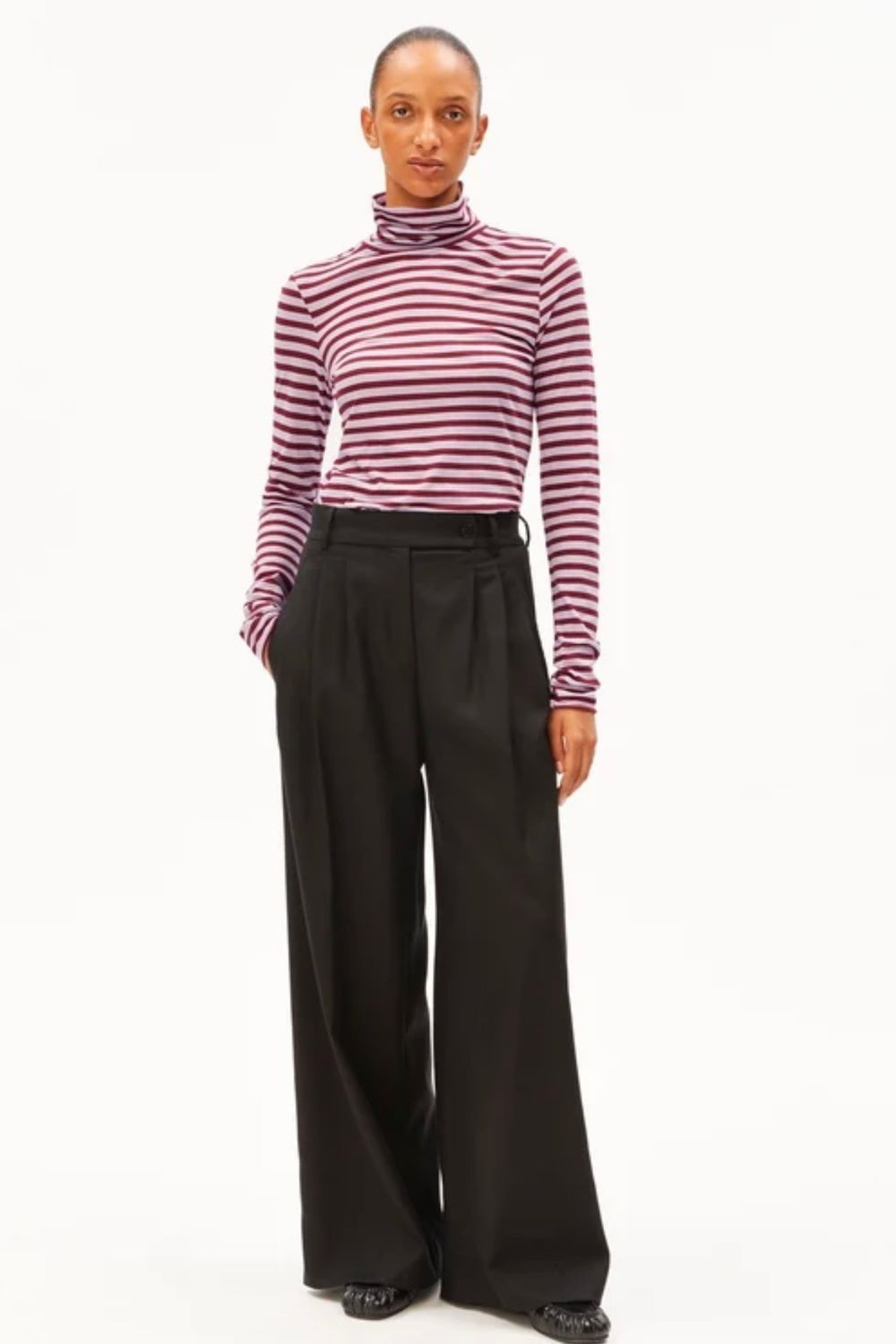 col roulé Armedangels grtazilianna stripe lilac velvet red
