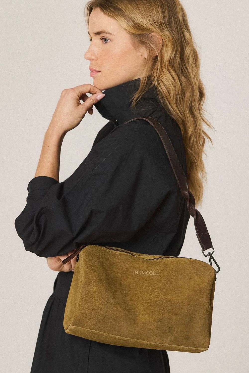 sac indi and cold suede verde safari