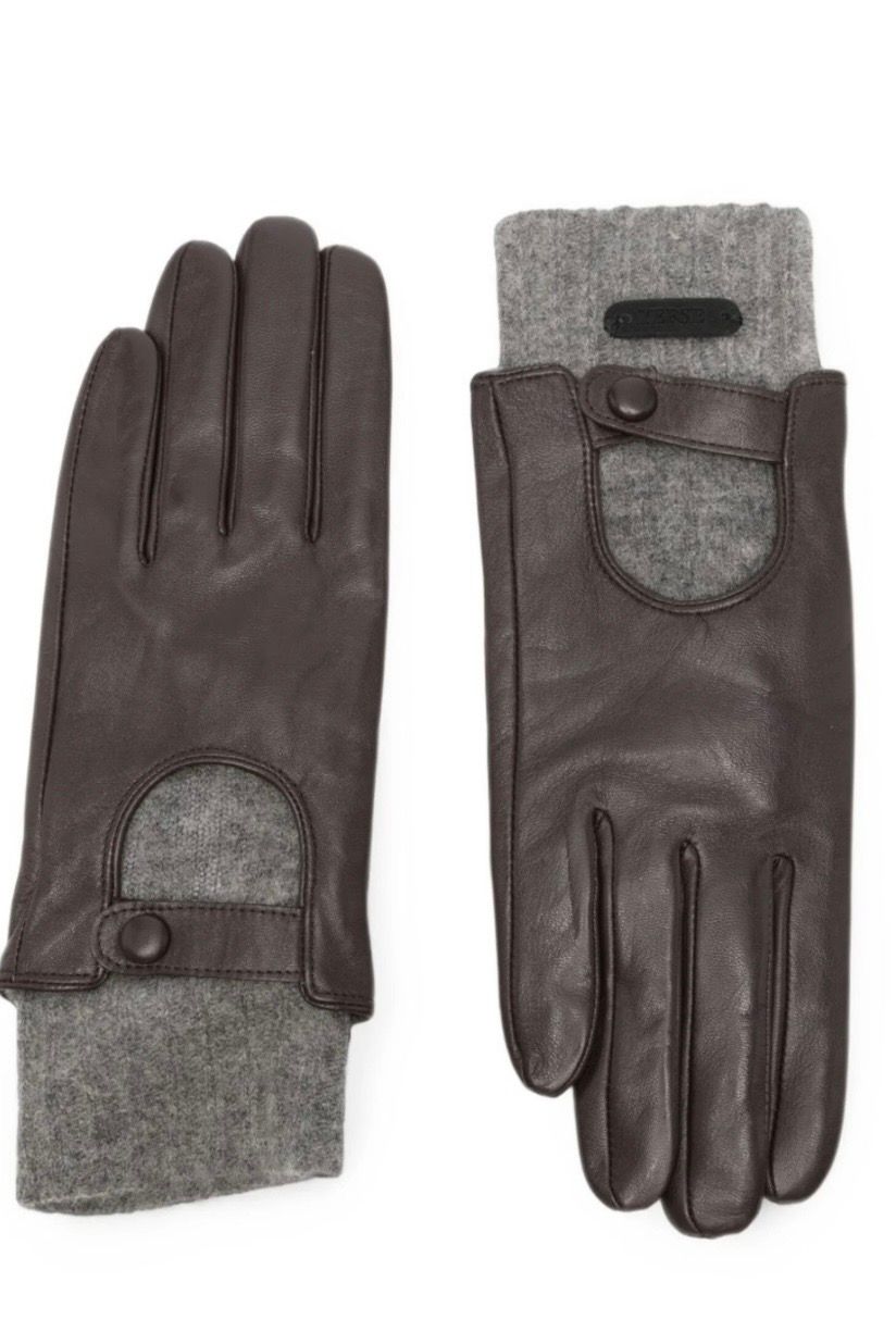 gant Yerse cuir chocolat