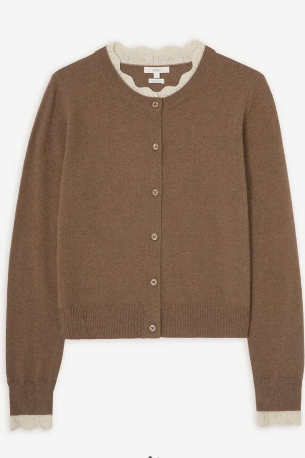 cardigan Yerse round neck camel