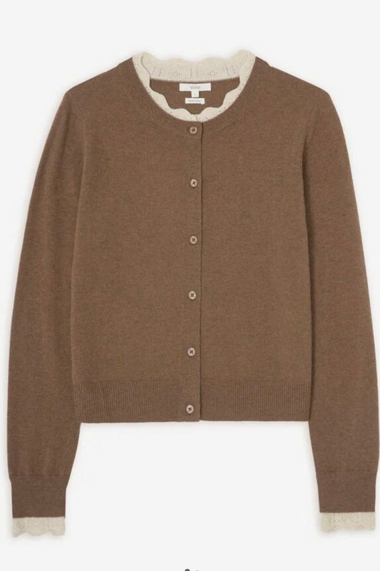 cardigan Yerse round neck camel