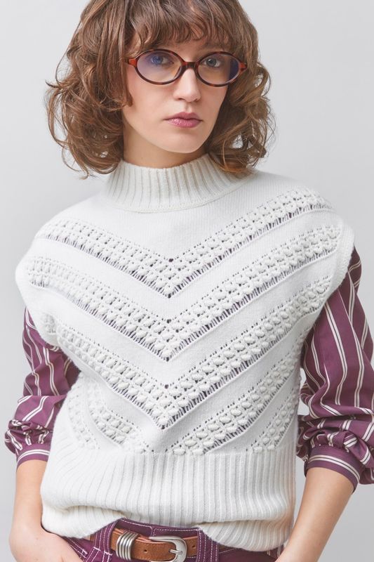 pull Suncoo Paoli blanc cassé