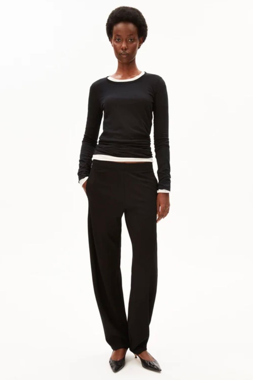 pantalon Armedangels basic jersey barrel noir