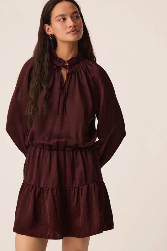 robe Des petits hauts satine prune
