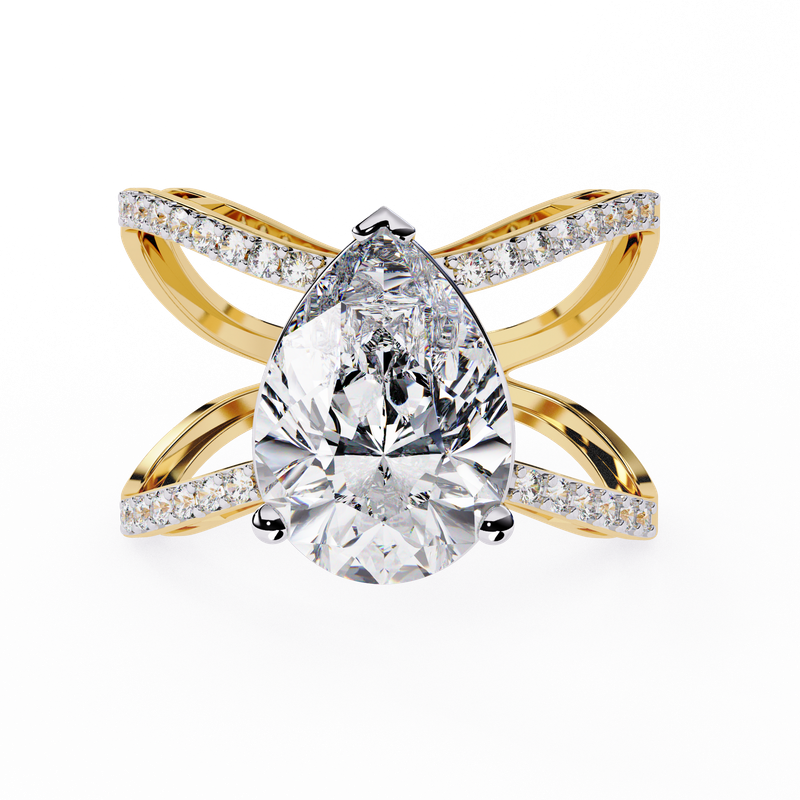 Starlight Elegance Pear Diamond Ring