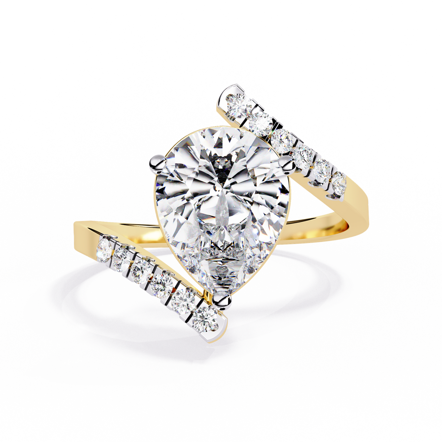 Celestial Glow Pear Solitaire Ring