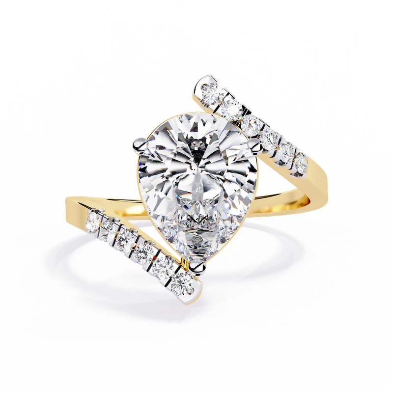 Celestial Glow Pear Solitaire Ring