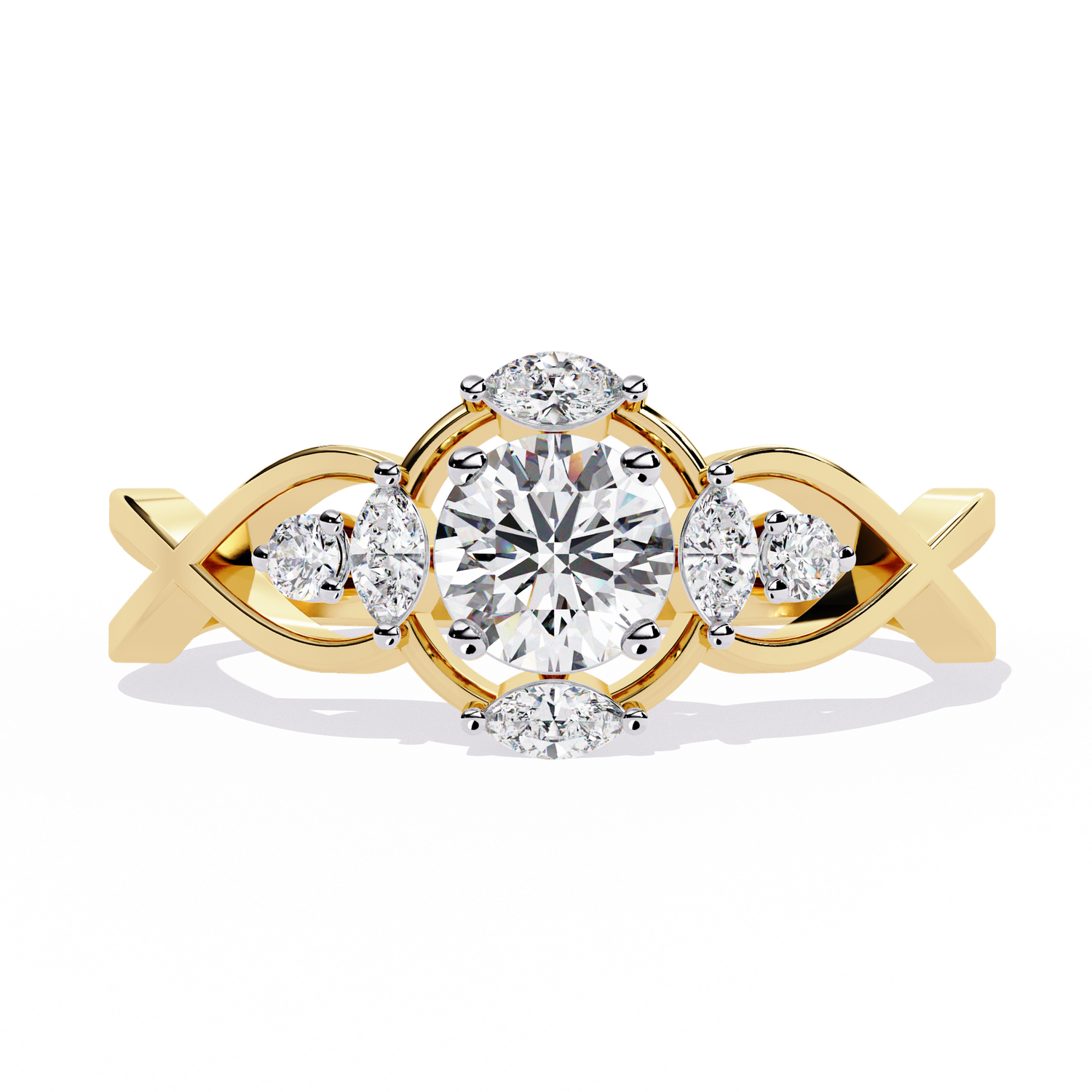 Marquise Bloom Round Diamond Ring