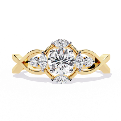 Marquise Bloom Round Diamond Ring