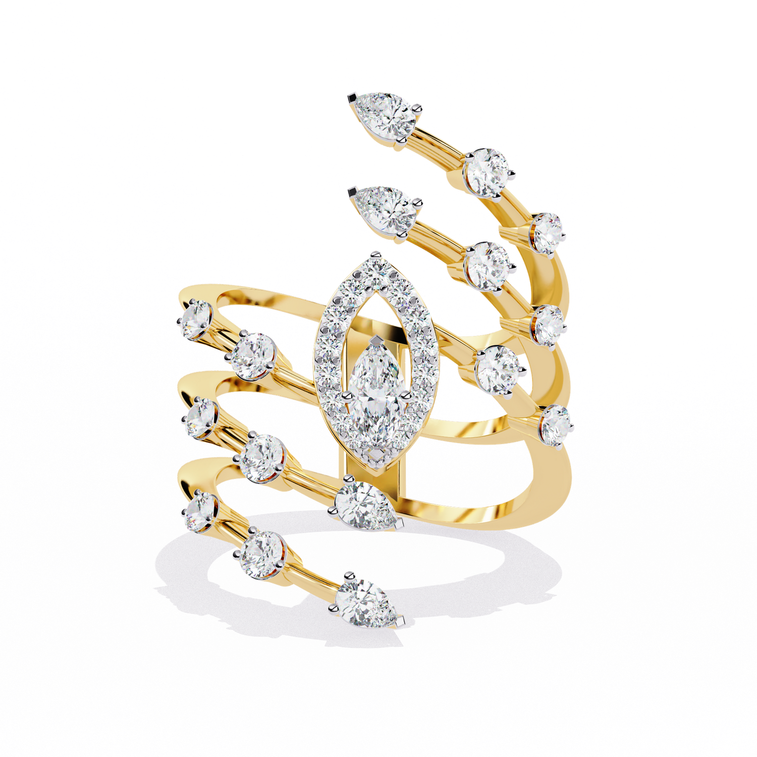 Celestial Flow Marquise Diamond Ring