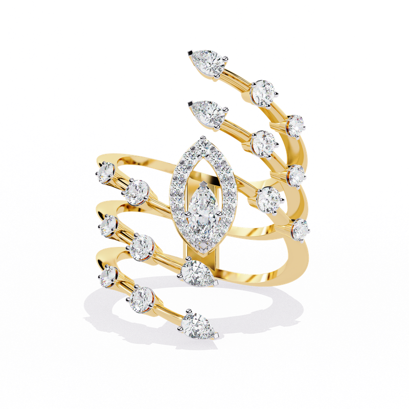 Celestial Flow Marquise Diamond Ring