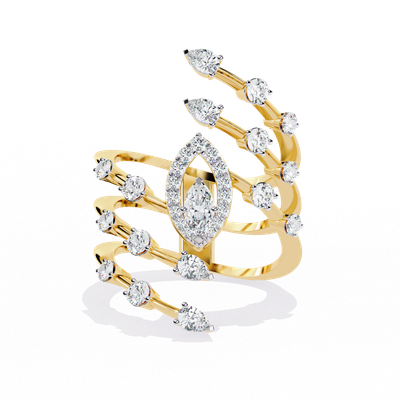 Celestial Flow Marquise Diamond Ring