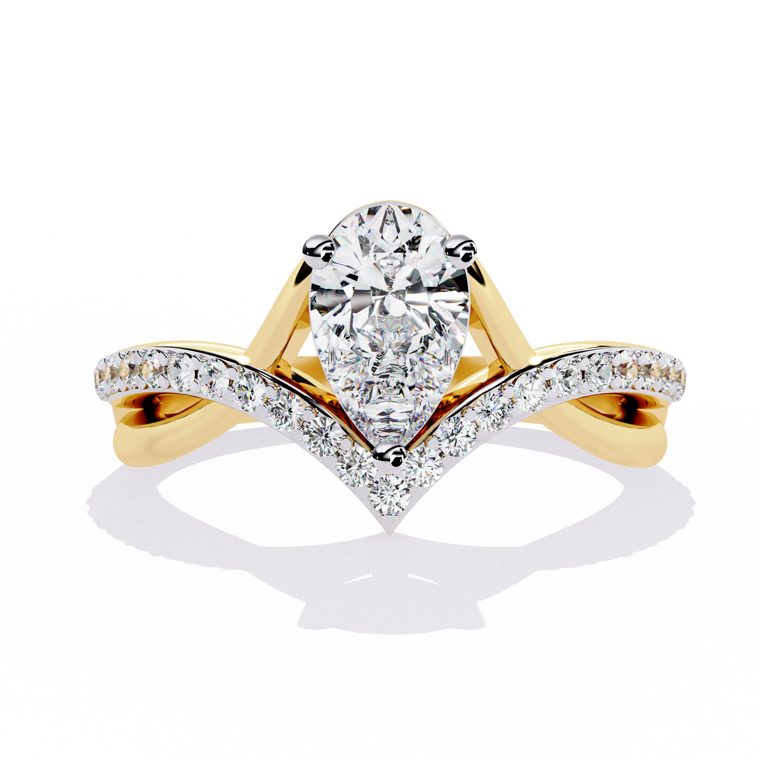 Aurora Peak Pear Diamond Ring