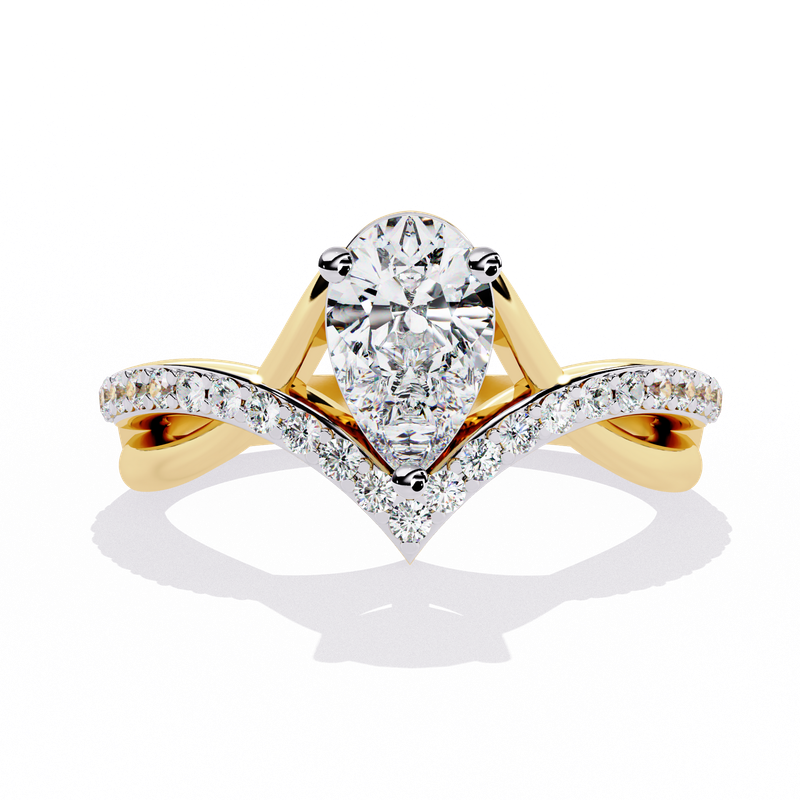 Aurora Peak Pear Diamond Ring