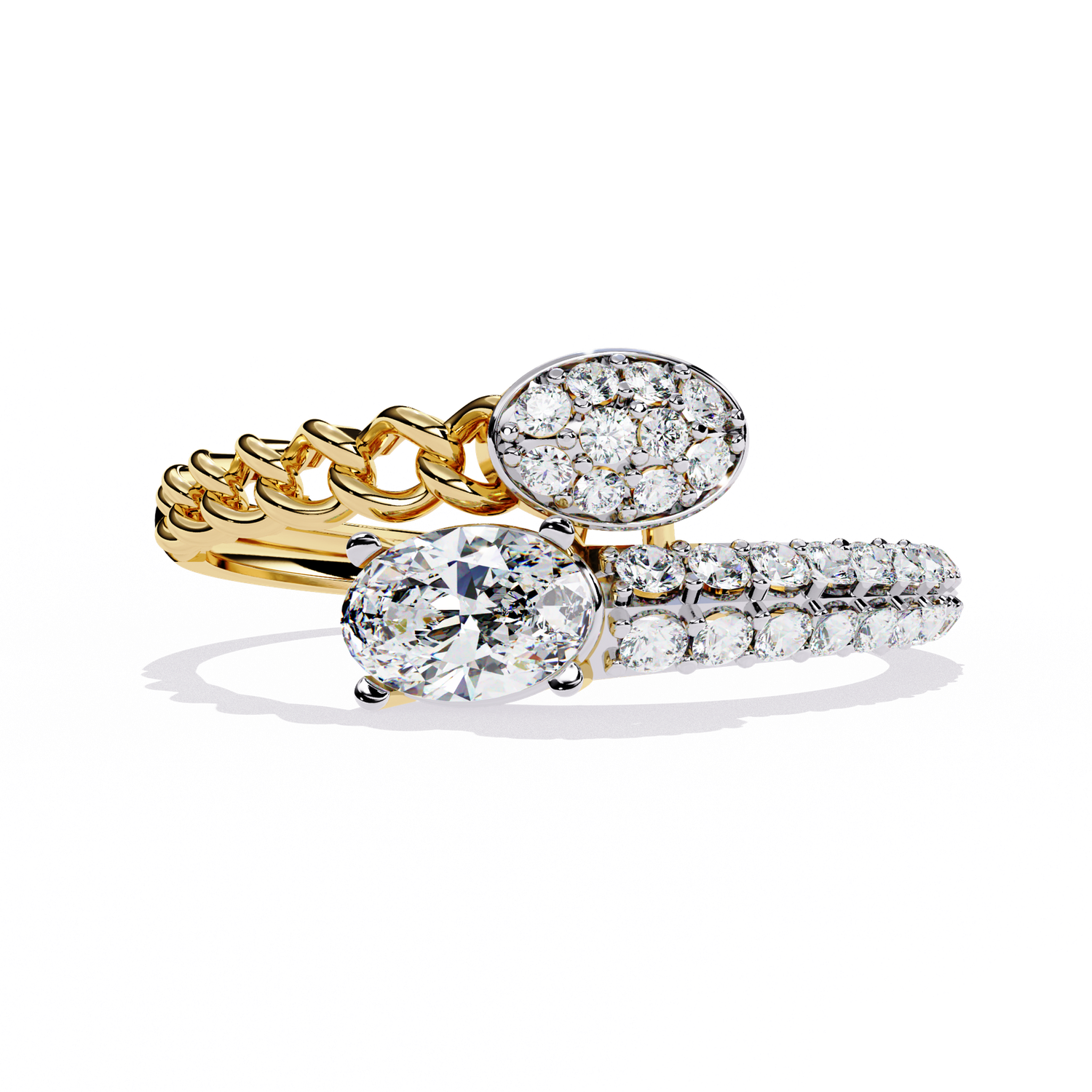 Dual Charm Oval Diamond Ring